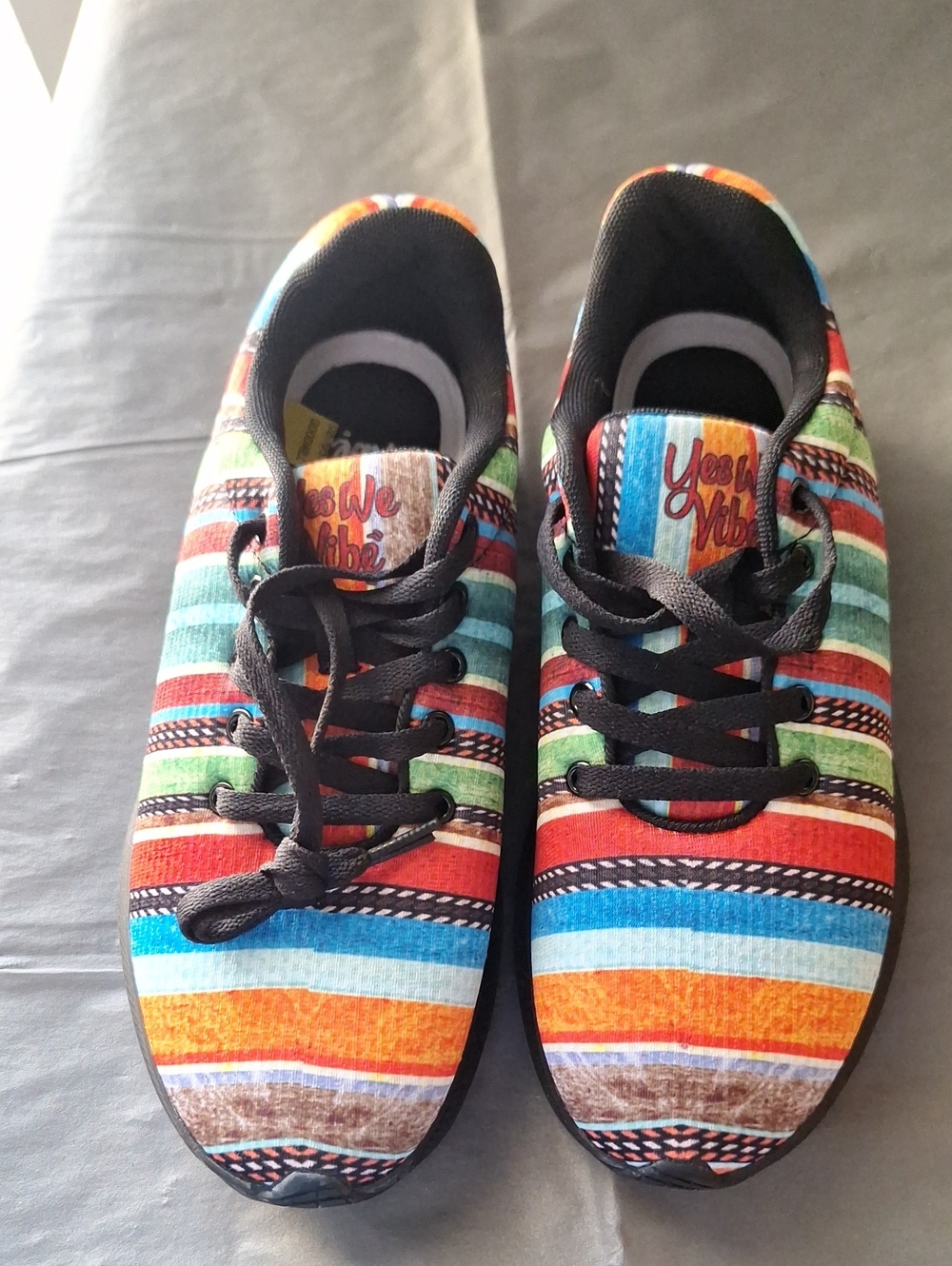 Yes We Vibe Multicolored Bohemian Sneakers Womens 81/2 Mens 7 New No Tags